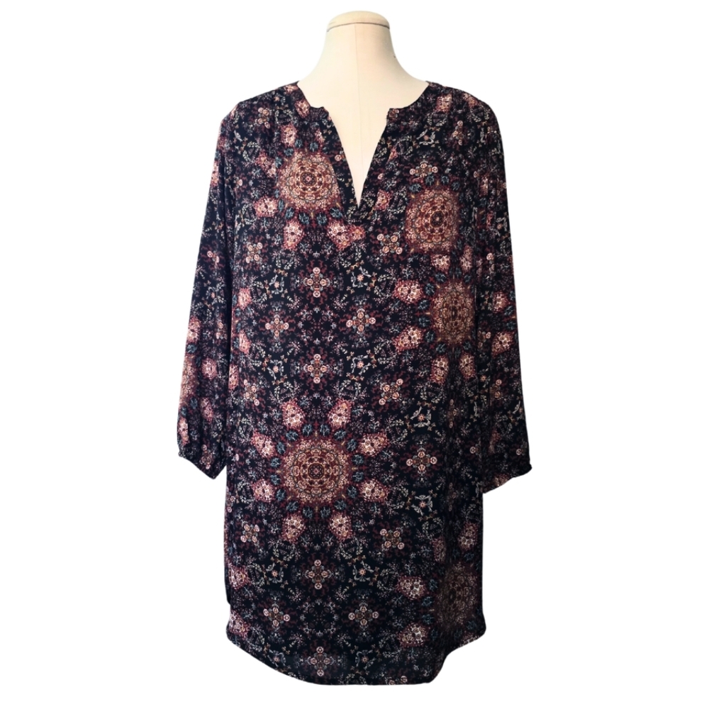Evereve Allison Joy Lorene Dress Boho Medallion Print Small - Picture 2 of 5